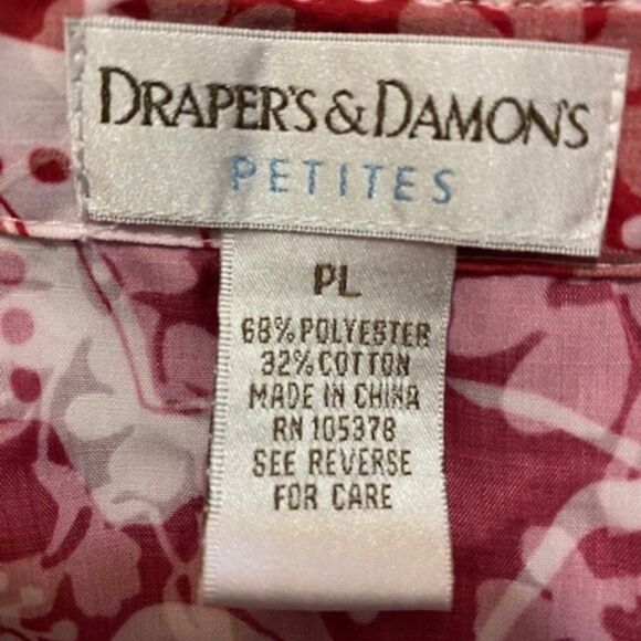Draper's & Damon's blossom bloom button down, size P/L - Picture 3 of 3